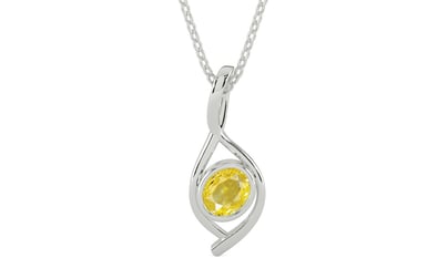 Sterling Silver Ceylon Yellow Sapphire Pendant Limited Quality (P1)