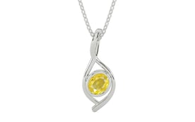 Sterling Silver Ceylon Yellow Sapphire Pendant Limited Quality (P1)