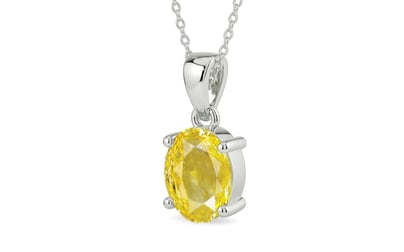Sterling Silver Ceylon Yellow Sapphire Pendant Limited Quality (P10)