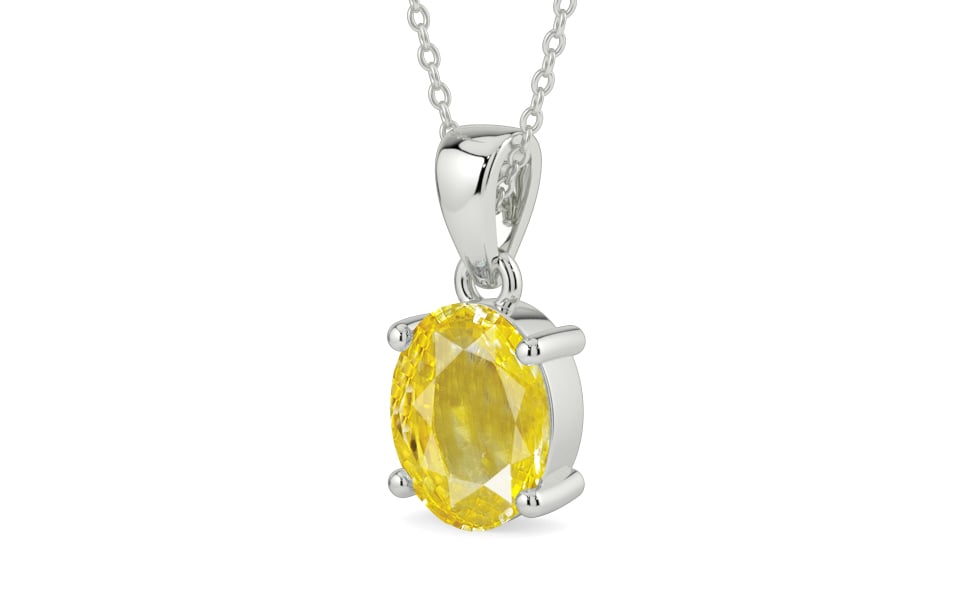 Sterling Silver Ceylon Yellow Sapphire Pendant Limited Quality (P10)