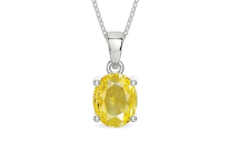 Sterling Silver Ceylon Yellow Sapphire Pendant Limited Quality (P10)