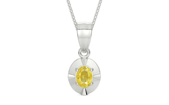 Sterling Silver Ceylon Yellow Sapphire Pendant Limited Quality (P11)