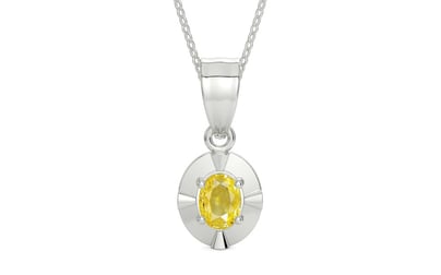 Sterling Silver Ceylon Yellow Sapphire Pendant Limited Quality (P11)