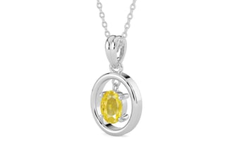 Sterling Silver Ceylon Yellow Sapphire Pendant Limited Quality (P2)