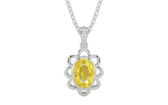 Sterling Silver Ceylon Yellow Sapphire Pendant Limited Quality (P3)