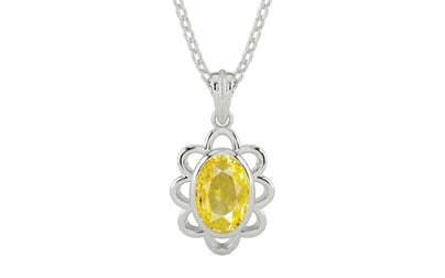 Sterling Silver Ceylon Yellow Sapphire Pendant Limited Quality (P3)