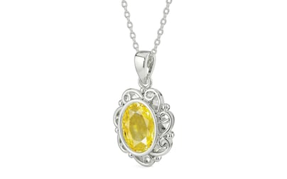 Sterling Silver Ceylon Yellow Sapphire Pendant Limited Quality (P5)