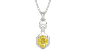 Sterling Silver Ceylon Yellow Sapphire Pendant Limited Quality (P6)