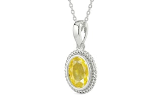 Sterling Silver Ceylon Yellow Sapphire Pendant Limited Quality (P7)