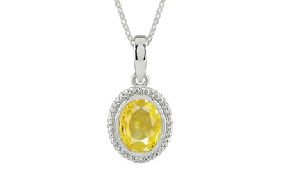 Sterling Silver Ceylon Yellow Sapphire Pendant Limited Quality (P7)