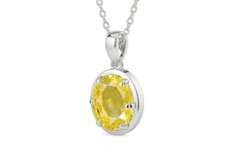 Sterling Silver Ceylon Yellow Sapphire Pendant Limited Quality (P8)