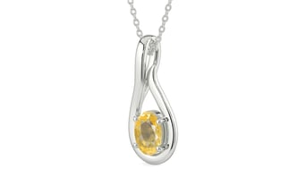 Sterling Silver Ceylon Yellow Sapphire Pendant Prime Quality (P9)