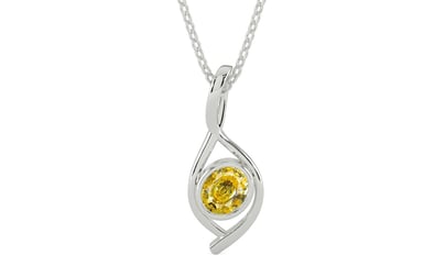 Sterling Silver Ceylon Yellow Sapphire Pendant Rare Quality (P1)