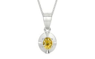 Sterling Silver Ceylon Yellow Sapphire Pendant Rare Quality (P11)
