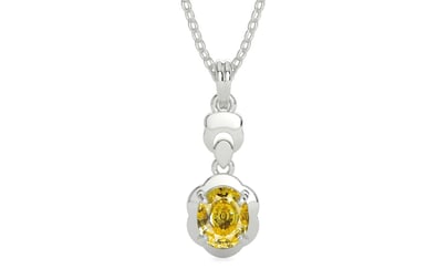 Sterling Silver Ceylon Yellow Sapphire Pendant Rare Quality (P6)