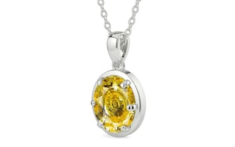 Sterling Silver Ceylon Yellow Sapphire Pendant Rare Quality (P8)