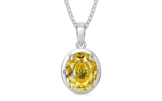 Sterling Silver Ceylon Yellow Sapphire Pendant Rare Quality (P8)