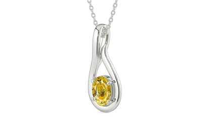 Sterling Silver Ceylon Yellow Sapphire Pendant Rare Quality (P9)