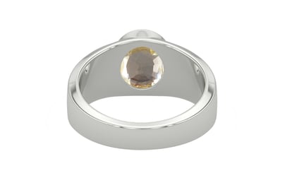 Sterling Silver Ceylon Yellow Sapphire Ring Fine Quality (R10)