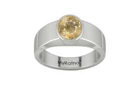 Sterling Silver Ceylon Yellow Sapphire Ring Fine Quality (R10)