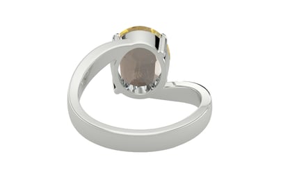Sterling Silver Ceylon Yellow Sapphire Ring Fine Quality (R2)