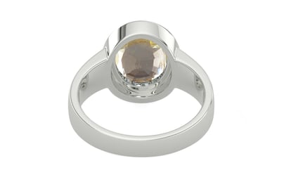 Sterling Silver Ceylon Yellow Sapphire Ring Fine Quality (R3)