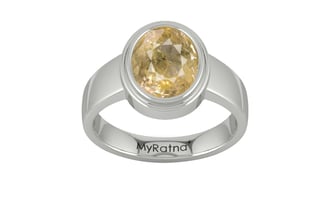 Sterling Silver Ceylon Yellow Sapphire Ring Fine Quality (R3)