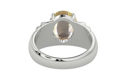 Sterling Silver Ceylon Yellow Sapphire Ring Fine Quality (R4)