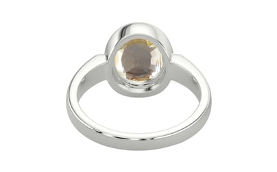 Sterling Silver Ceylon Yellow Sapphire Ring Fine Quality (R6)