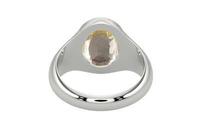 Sterling Silver Ceylon Yellow Sapphire Ring Fine Quality (R7)