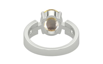 Sterling Silver Ceylon Yellow Sapphire Ring Fine Quality (R8)