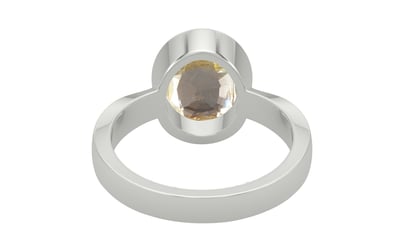 Sterling Silver Ceylon Yellow Sapphire Ring Fine Quality (R9)