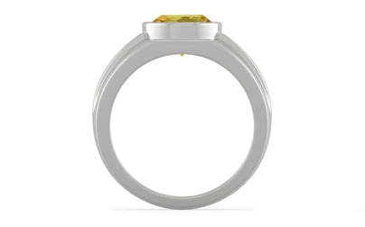 Sterling Silver Ceylon Yellow Sapphire Ring Limited Quality (R1)