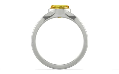 Sterling Silver Ceylon Yellow Sapphire Ring Limited Quality (R10)