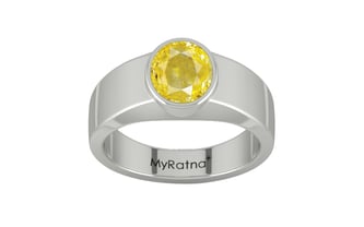Sterling Silver Ceylon Yellow Sapphire Ring Limited Quality (R10)