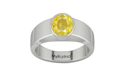 Sterling Silver Ceylon Yellow Sapphire Ring Limited Quality (R10)