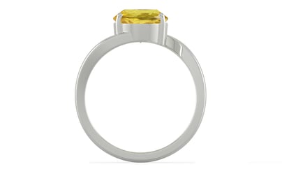 Sterling Silver Ceylon Yellow Sapphire Ring Limited Quality (R2)
