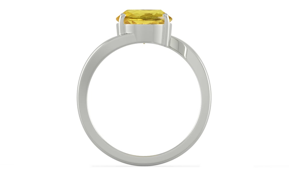 Sterling Silver Ceylon Yellow Sapphire Ring Limited Quality (R2)