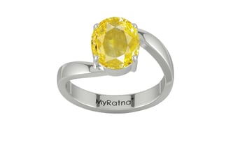 Sterling Silver Ceylon Yellow Sapphire Ring Limited Quality (R2)