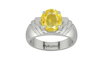 Sterling Silver Ceylon Yellow Sapphire Ring Limited Quality (R4)