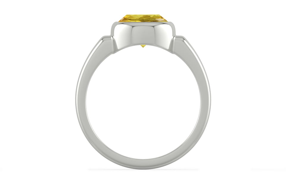Sterling Silver Ceylon Yellow Sapphire Ring Limited Quality (R6)