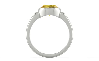 Sterling Silver Ceylon Yellow Sapphire Ring Limited Quality (R6)