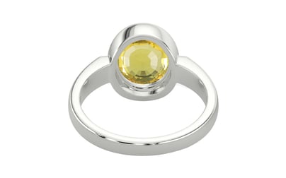 Sterling Silver Ceylon Yellow Sapphire Ring Limited Quality (R6)