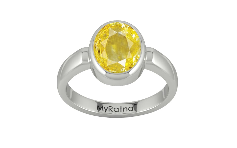 Sterling Silver Ceylon Yellow Sapphire Ring Limited Quality (R6)