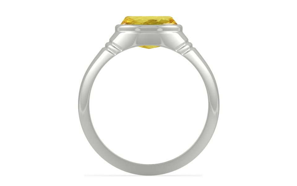 Sterling Silver Ceylon Yellow Sapphire Ring Limited Quality (R7)