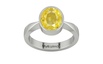 Sterling Silver Ceylon Yellow Sapphire Ring Limited Quality (R9)