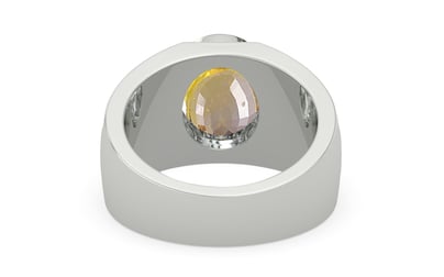 Sterling Silver Ceylon Yellow Sapphire Ring Prime Quality (R1)