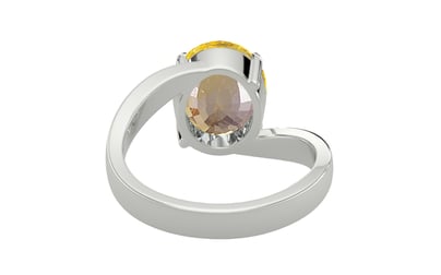 Sterling Silver Ceylon Yellow Sapphire Ring Prime Quality (R2)