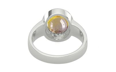Sterling Silver Ceylon Yellow Sapphire Ring Prime Quality (R3)