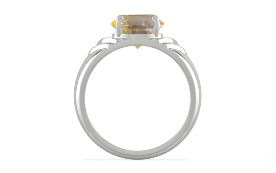 Sterling Silver Ceylon Yellow Sapphire Ring Prime Quality (R4)